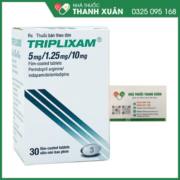 TRIPLIXAM 5mg/1.25mg/10mg thuốc điều trị tăng huyết áp